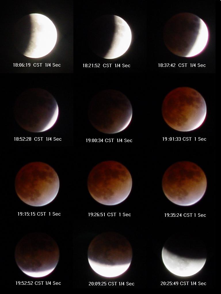 Composite of 12 individual eclipse photos